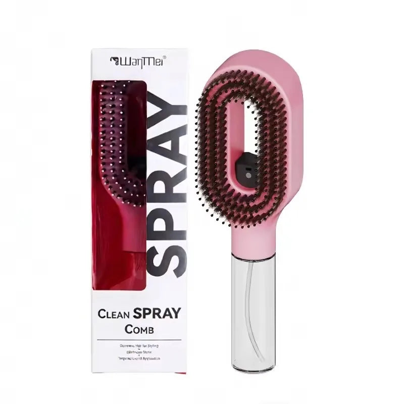 2-in-1 Haarkamm mit Sprühflasche – Kopfhautmassage & Styling | Nass & Trocken