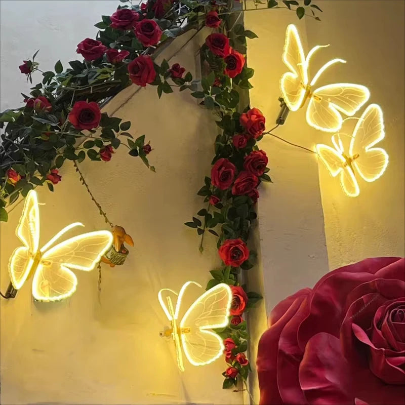 LED-Schmetterlinge (automatisches Öffnen und Schließen, realistische leuchtende Flügel) |   Perfekte Dekoration für Hochzeiten, Partys, Weihnachten