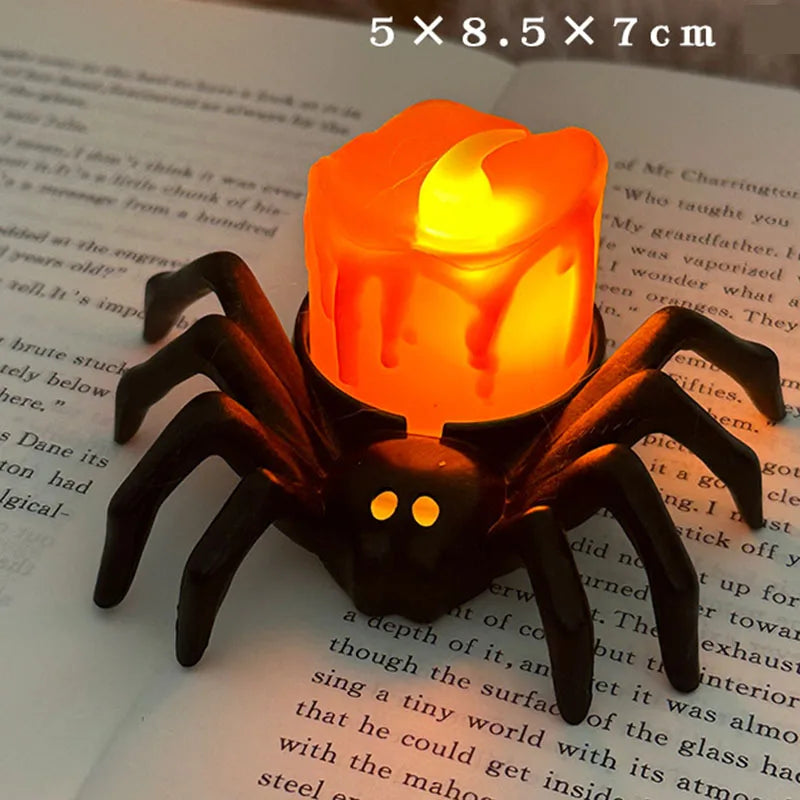 Halloween LED-Dekolicht mit Kürbis- und Spinnenmotiv, 1 oder 2 Stück