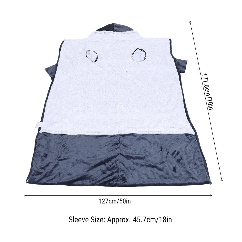 Heizdecke mit Ärmeln, Kapuze und Fußtasche, Flanell, 10 Heizstufen, elektrische tragbare Decke mit 3-Zeiterfassung, 127 x 70 Zoll