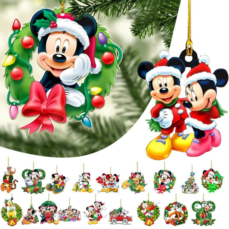 19 teile/satz Mickey Minnie Weihnachten Baum Hängen Ornament Nette Mickey Maus Auto Rucksack Dekoration DIY Party Wohnkultur Kind Geschenk