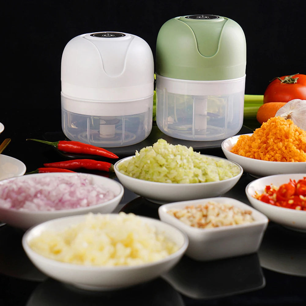 Mini-USB-Knoblauchpresse, kabellos, 100/250 ml, Gemüse-, Chili- und Fleischwolf, Küchenhelfer