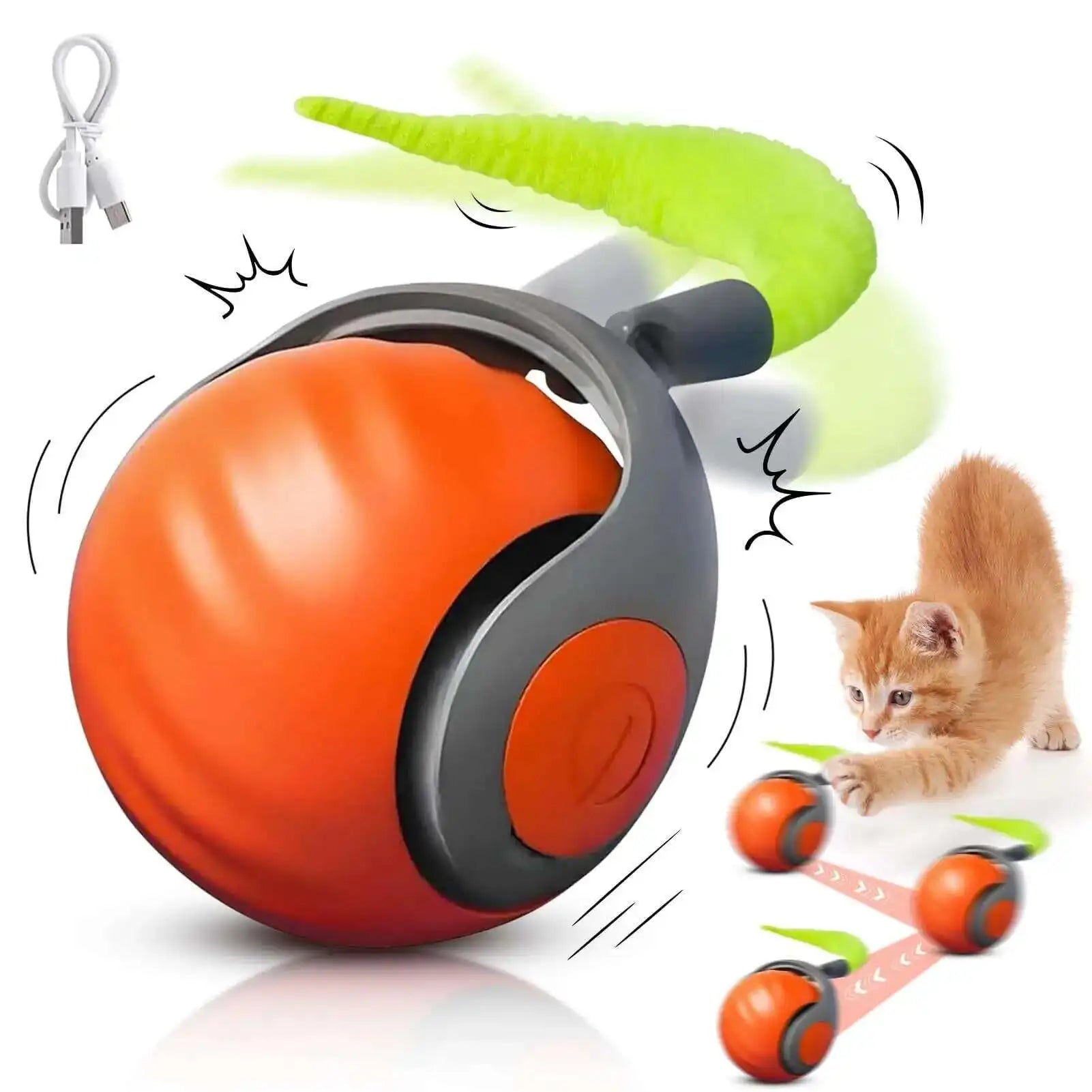 Verkauf Speedy Tail 2,0 Katze Spielzeug Interaktive Katze Spielzeug Ball mit Schwanz Auto Smart Rolling Ball Spielzeug für Katze Haustier Training Imitieren Maus