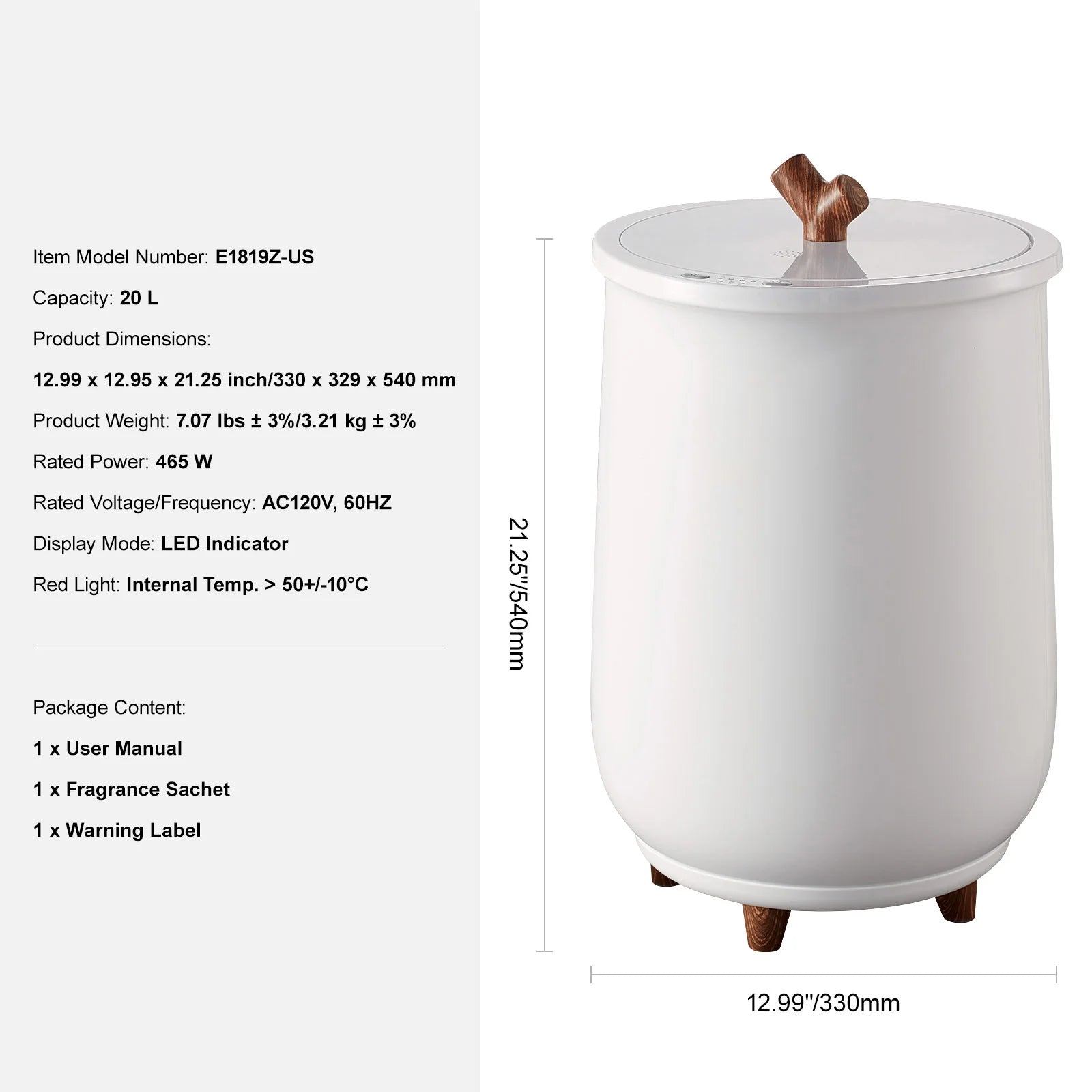 SucceBuy Handtuchwärmer, 20 l, großer Handtuchwärmer, Eimer mit LED-Bildschirm, automatische Abschaltung, Kindersicherung, 4-stufige Wärmezeit einstellbar