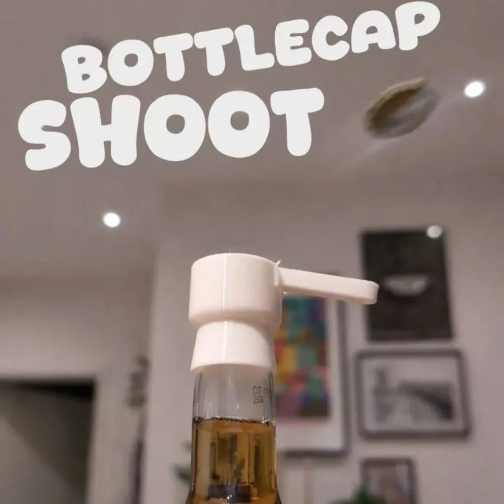 Flaschenöffner mit Katapultfunktion – Edelstahl, Kronkorken-Werfer, Bar & Party