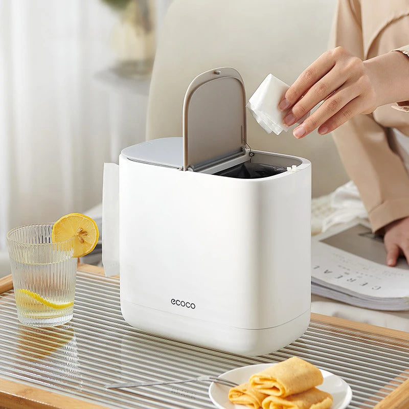 Hochwertige Taschentuchbox für Wohnzimmer, multifunktional, mit Schublade und Abfalleimer (2-in-1-Funktion)