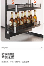 Seitlicher Zugkorb mit hohem Schrank, Kühlschrank-Fugenregal, extrem schmaler Snack-Schrank, Schublade, tiefe Küche, schmale Schränke