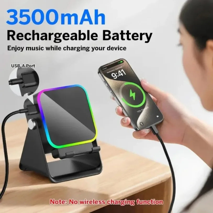 5-in-1 Bluetooth-Lautsprecher mit Smartphone-Halterung & RGB-Licht – HIFI, Induktion, Bluetooth 5.3