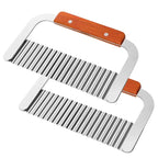 Edelstahl Holzgriff Wellenmesser Wolf Zahn Kartoffelmesser Kartoffelchip Schneiden Wellenmesser Kartoffelzerkleinerer Küchenwerkzeug