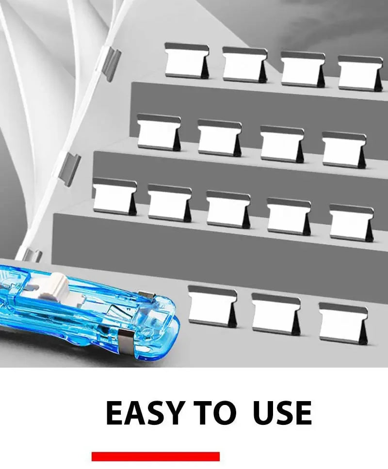 Mini Traceless Wiederverwendbare Hand Klemme Push Hefter Papier Buch Datei Büro Schule Student Binder Bindung Werkzeuge Liefert Zubehör