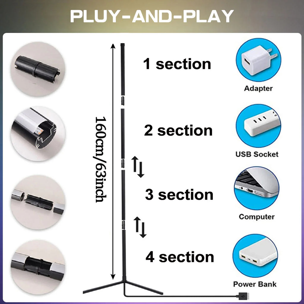 160CM Smart Bluetooth Tuya Ecke Stehlampe Schlafzimmer Nachtlicht Dimmbare RGB Stimmung Beleuchtung Musik Sync Stand Lampe für wohnkultur