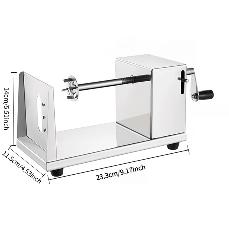 Kartoffelschneider Tornado, halbautomatische Dehnspirale aus dickem Edelstahl, manuelle Schneidemaschine, französische Frittiermaschine, Gemüseschneider