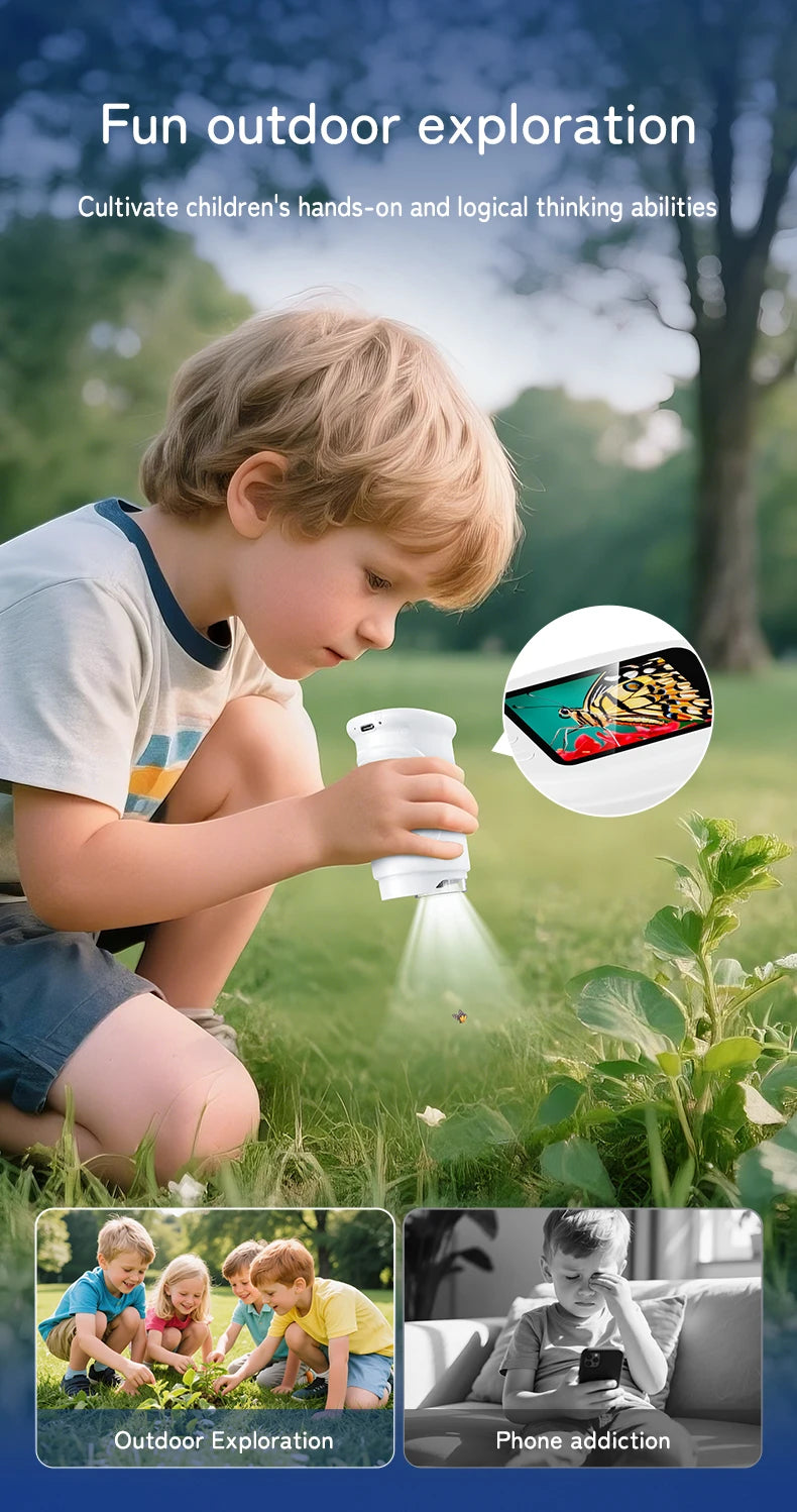 1000X Handmikroskop für Kinder, 2,0-Zoll-Bildschirm, wiederaufladbar, Mini-Taschen-Digitalmikroskope, tragbar, Edu-Geschenk, Kinder, Studenten