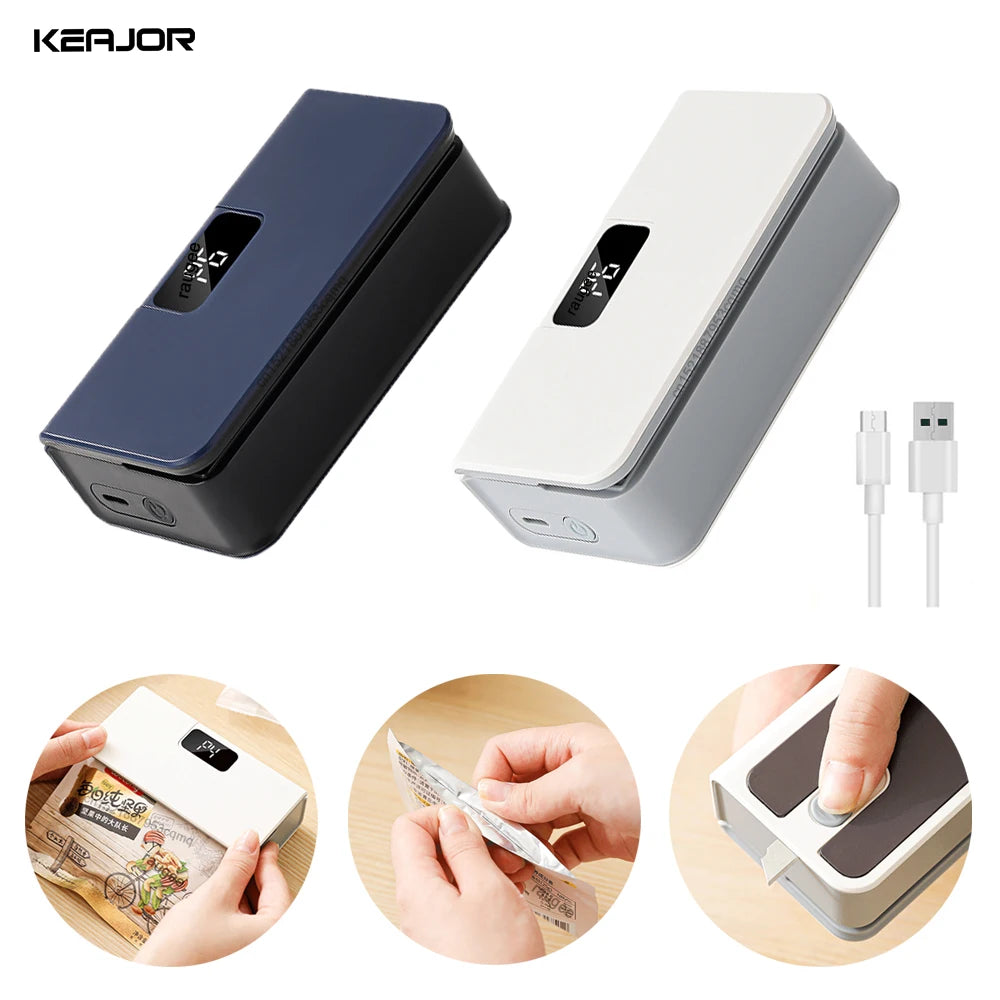 Mini-Wärmebeutel-Versiegelungsmaschine, Versiegelungsmaschine für Plastiktüten, wiederaufladbar, für Lebensmittelverpackungen, Heißsiegelgerät, tragbares Thermo-Beutelversiegelungsgerät