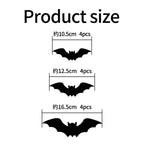9/12 Stück 3D-LED-Fledermaus-Halloween-Dekorationen für Zuhause, Spinnen-Nachtlicht-Aufkleber für Garten, Hinterhof, Party, festliches Partyzubehör