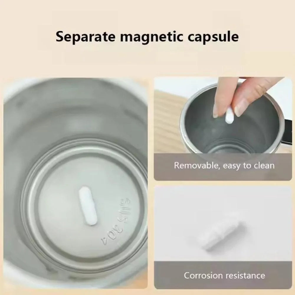 380ML Mini Elektrische Kaffeetasse Rotierenden Mixer Mit Abdeckung Automatische Mischbecher Wärmer LED Temperatur Display