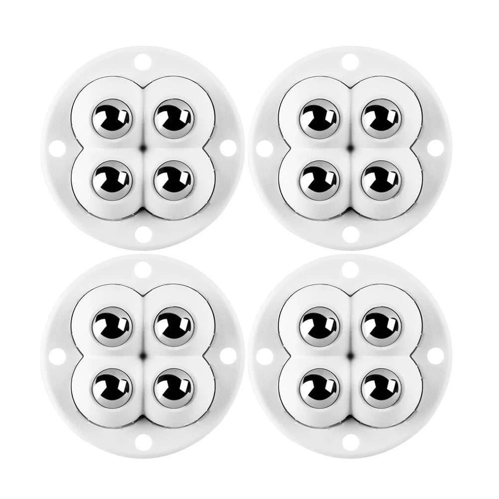 4 Stück klebrige drehbare Riemenscheibe, 360 Grad freie Drehung, selbstklebende Lenkrollen, Zubehör für Behälter, Aufbewahrungsbox, Möbel