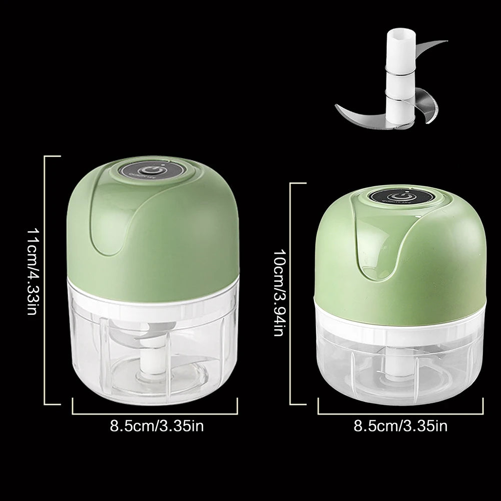 Elektrischer Mini-Knoblauchzerkleinerer – 5W, USB, IPX65, Edelstahlklingen | 100ml & 250ml | CE | Weiß & Grün