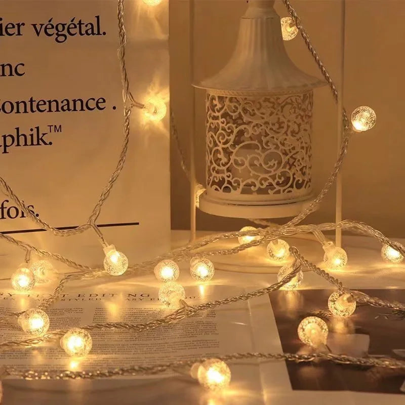 1,5/3M Weihnachtsbeleuchtung Schneeflocke Lichterketten Lichterkette Wasserdichte Sternkugel LED Lampe für Zuhause Weihnachtsbaum Garten Dekor