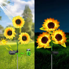 Peach Forest Solar-Sonnenblumen-Gartenleuchte – LED, Wasserdicht, Windresistent | CCC/CE/RoHS | 1- & 3-köpfig | Garten & Terrasse