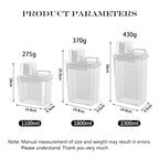 Boîte de rangement hermétique de 2 300 ml pour lessive en poudre, avec couvercle, pour céréales et eau de Javel, avec étiquettes
