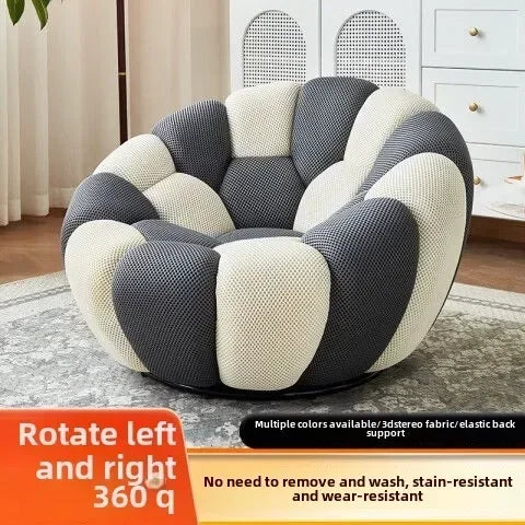 Einzelsitz-Kürbis-Lazy-Sofa kann zurücklehnen werden. Designer Rochburg-Fußballsofa für Balkon, Schlafzimmer, bequeme Lounge-Couch