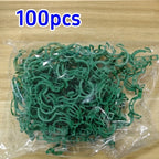 Pflanzenclips Stützverbinder – 100 Stück, wiederverwendbar, Kunststoff, Hellgrün oder Weiß