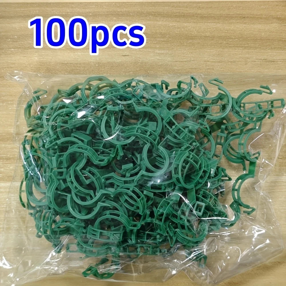 Pflanzenclips Stützverbinder – 100 Stück, wiederverwendbar, Kunststoff, Hellgrün oder Weiß