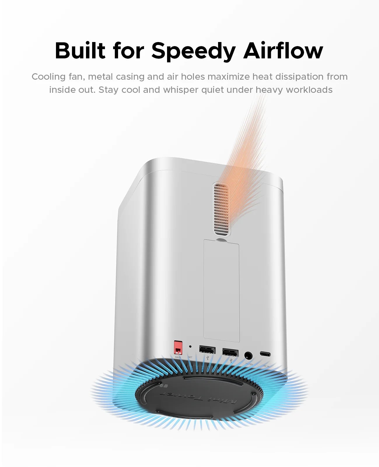 ORICO MiniTower für Mac Mini M4 Pro Dockingstation mit M.2 SSD Typ C Dockingstation Desktop Hybrid-Speichersystem DAS