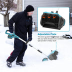 Gisam Akku-Schneepflug, bürstenlos, 33 cm Arbeitsbreite, kabellos, für Straßen und Höfe, kompatibel mit Makita 18V Akkus