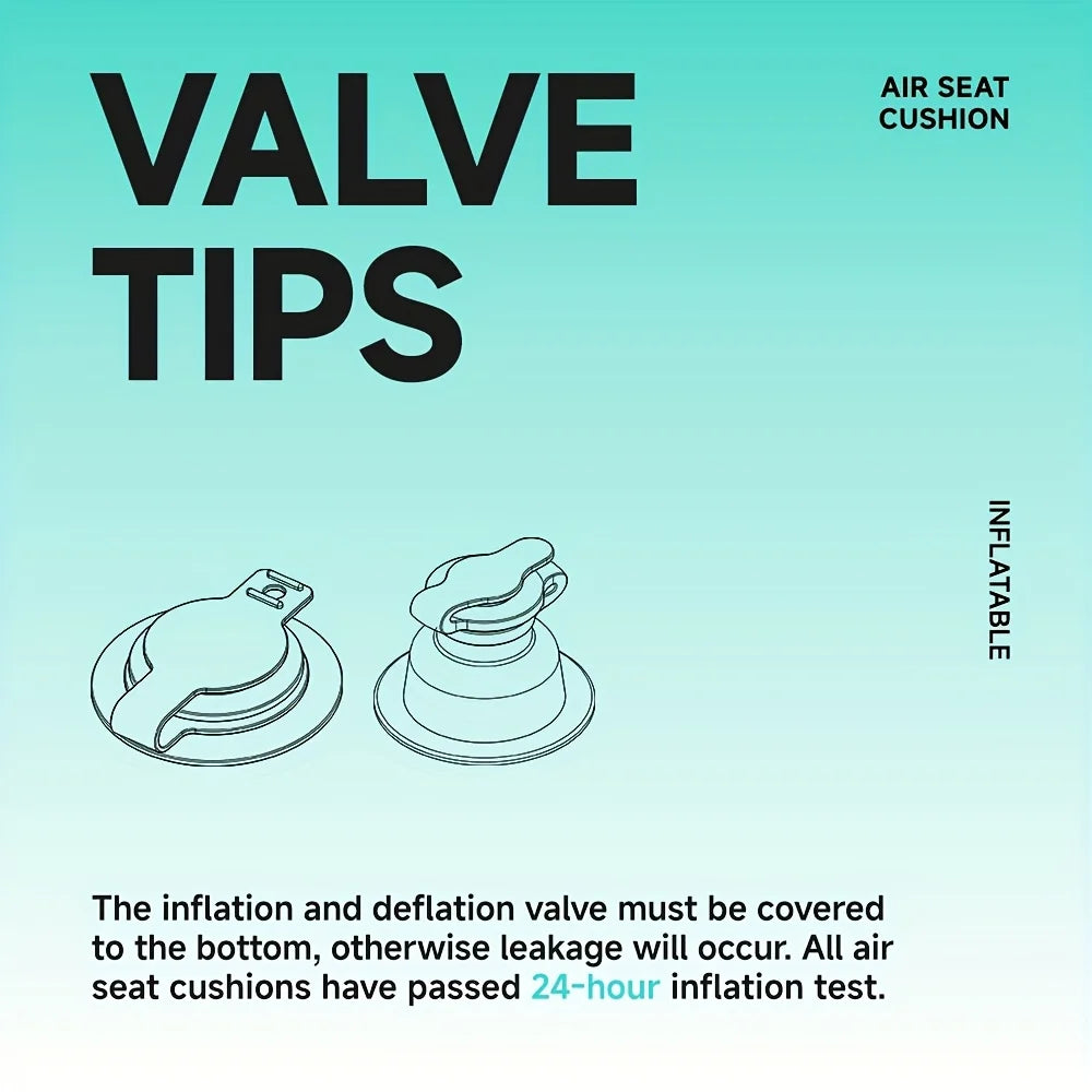 Airbag-Reisekissen, leichtes, atmungsaktives Reisesitzkissen, hoher Rückpralldruck, tragbares 3D-Luftzellen-Sitzkissen-Dekor