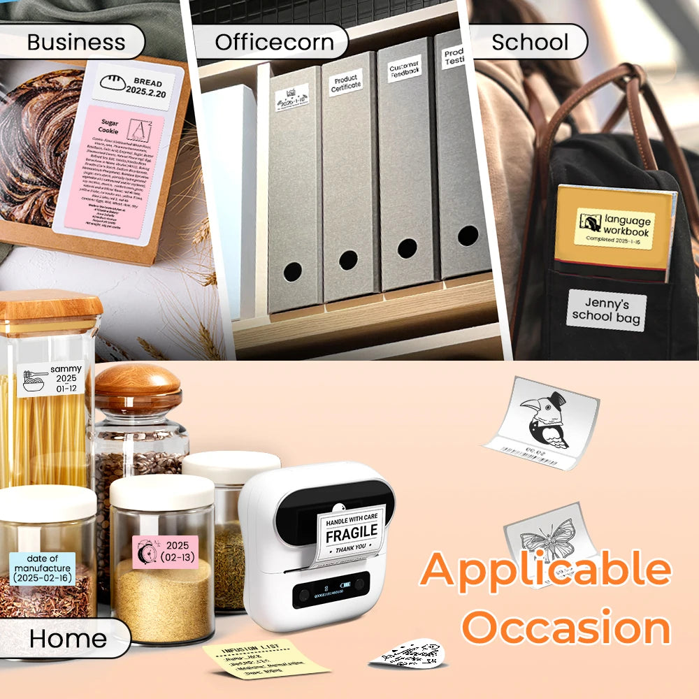 Imprimante d'étiquettes thermique Phomemo M220 75 mm pour codes-barres, adresses, courriers, dossiers, étiquettes pour téléphones et PC