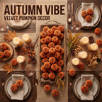 Mini-Kürbisse aus Kunstvelours 30er-Set – Herbst & Halloween Tischdeko
