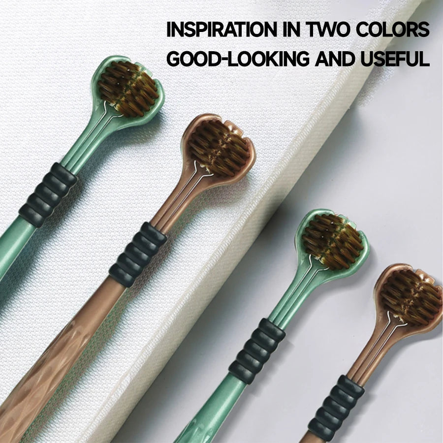 3D-Handzahnbürste Dreiseitige U-förmige weiche Zahnbürste für die umfassende Mundreinigung für Erwachsene (Farbe zufällig)