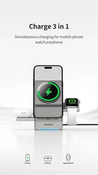 Qi2 3-in-1 Wireless Ladestation 15W – Magnetisch, für iPhone, Apple Watch & AirPods, CE