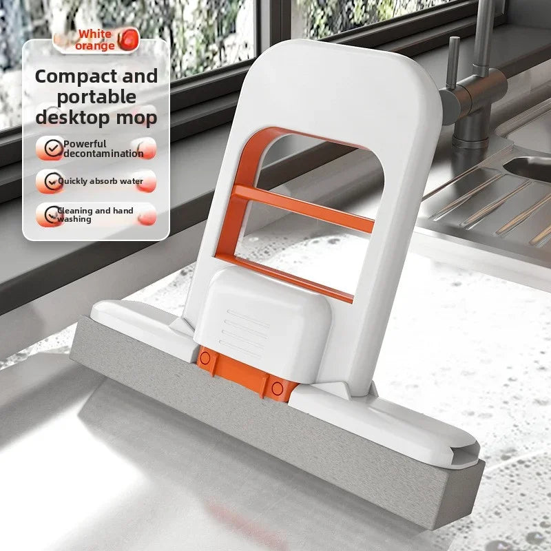 NEU Mini-Schwammmopp, freihändiger Waschmopp, tragbarer Mini-Mopp mit super saugfähigem Mopp für die Reinigung von Schreibtischböden, Badezimmern, Küchen, Glas und Autos