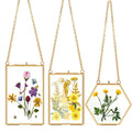 Doppelter Glas-Bilderrahmen, handgefertigt, gepresster Blumenrahmen, Wandbehang, Bilderrahmen für getrocknete Blumen, Heimwand mit Kette – nur Rahmen