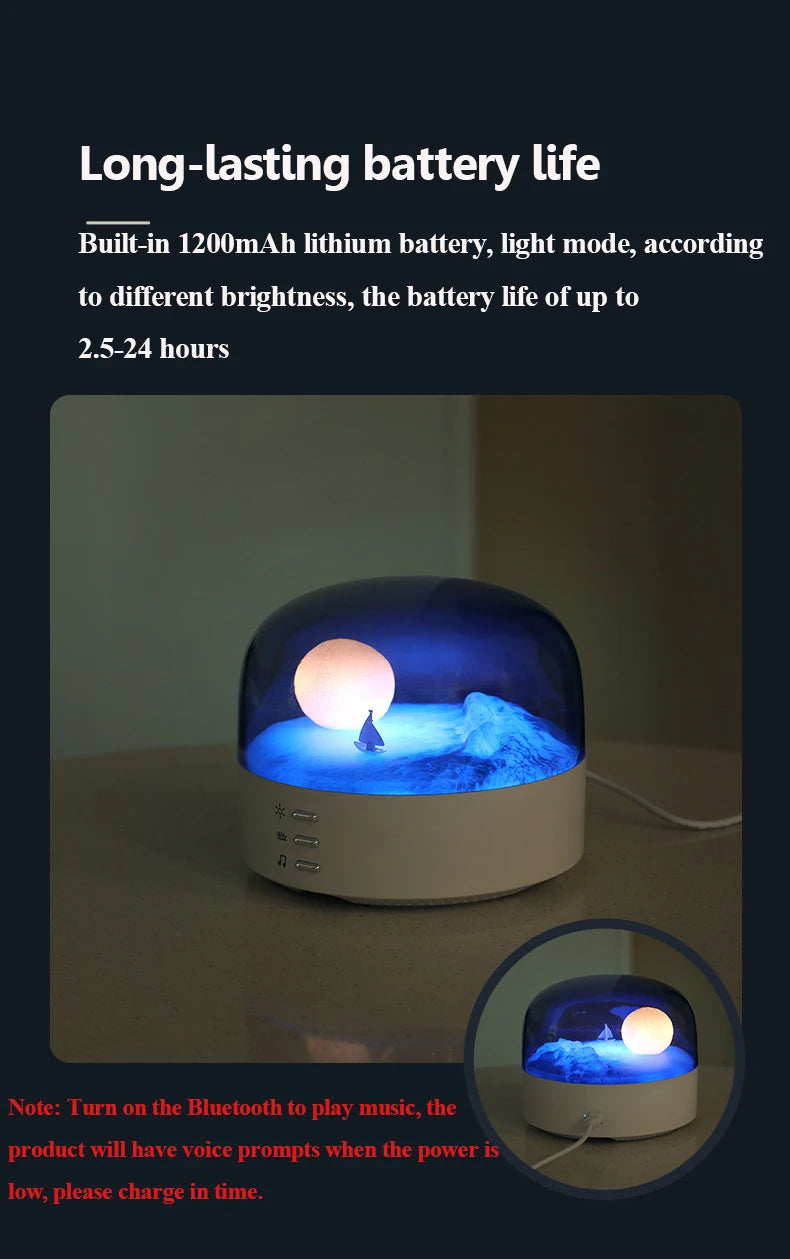 Tragbarer Mini-Bluetooth-Lautsprecher, Umgebungslicht, hochwertiger Klang, Bluetooth-Musikbox mit Dimmung, weiches Licht, kabellose Musikwiedergabe