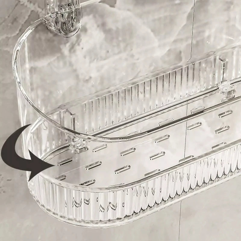 Badezimmer-Saugnapf-Aufbewahrungsbox ohne Bohren, großes Fassungsvermögen und stark tragendes, multifunktionales, wandmontiertes Regalregal mit Saugnapf