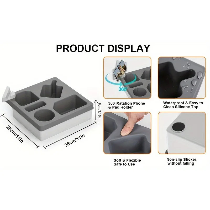 1 stücke Silikon Sofa Tasse Halter Tablett Tragbare Strand Camping Snack Lagerung Organizer Nicht-Slip Wiederverwendbare Couch Armlehne Zubehör