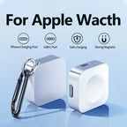 Tragbares kabelloses Uhrenladegerät, Typ C, 8-polig, Zwei Schnittstellen für Apple Watch S9 8 7 6 5 4 3 2 1 SE Ultra Series, Schnellladegerät