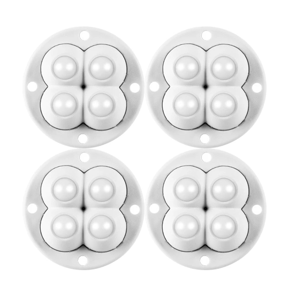 4 Stück klebrige drehbare Riemenscheibe, 360 Grad freie Drehung, selbstklebende Lenkrollen, Zubehör für Behälter, Aufbewahrungsbox, Möbel
