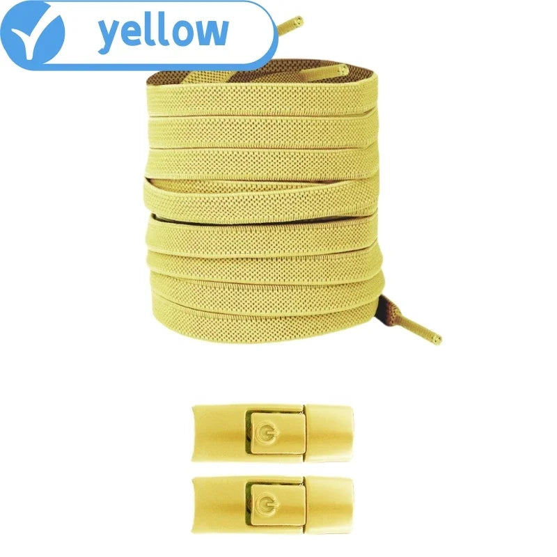 Neu ohne Krawatten, elastische Schnürsenkel, keine Krawatte, Schnürsenkel, Press-Lock-Schnürsenkel, Sneaker, Kinder und Erwachsene, 8 mm, verbreiterte flache Schnürsenkel für Schuhe