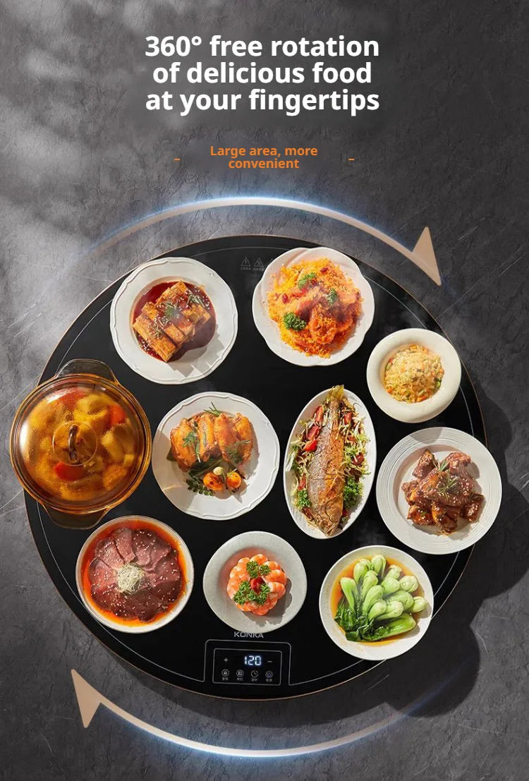 Elektrisches Speisenwärmbrett für den Haushalt, runder multifunktionaler Esstisch mit konstanter Temperatur und Hot-Pot-Heizplatte