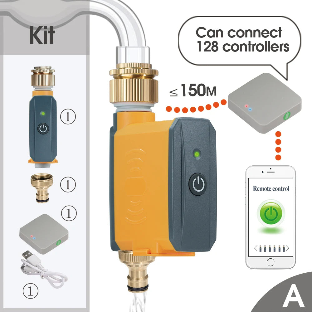 Messing-Anschlüsse Zigbee Smart Valve Intelligenter automatischer Wifi-Garten-Wasser-Timer für Sprinkler-Schlauch-Hahn-Tropfbewässerungssystem-Controller-Telefon-Fernbedienung