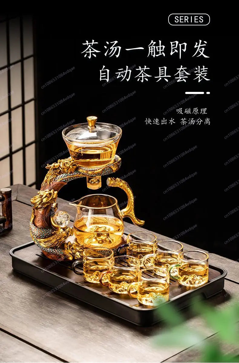 Neues automatisches Teeservice aus Glas, faule Teekanne für den Haushalt, Kung-Fu-Teetasse, Artefakt zum Aufbrühen von Bürotees