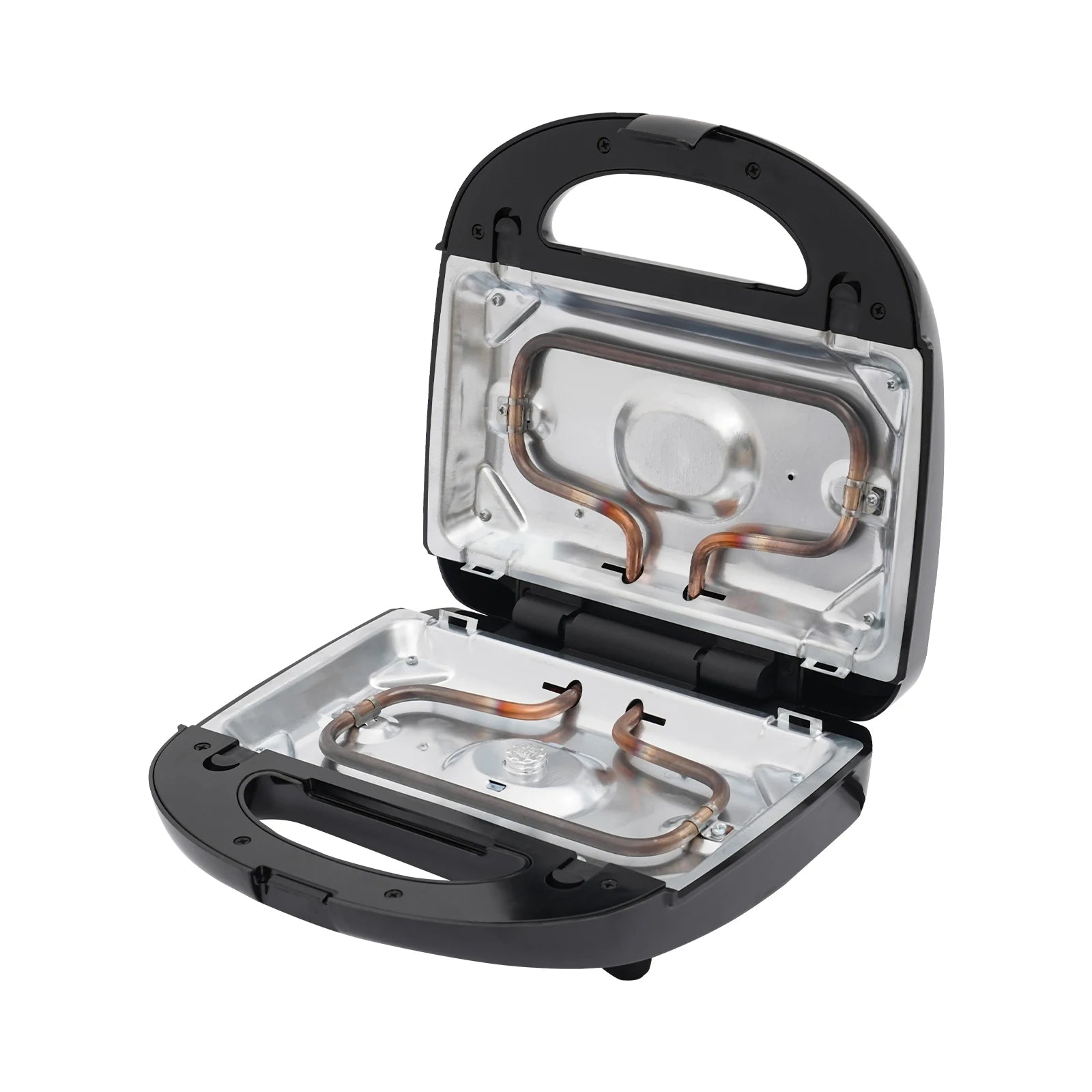 8-in-1-Multifunktions-Frühstücksbereiter, Sandwichmaker, Waffeleisen, Donutbereiter, mit 8 Formen, 750 W hoher Wirkungsgrad, Schwarz