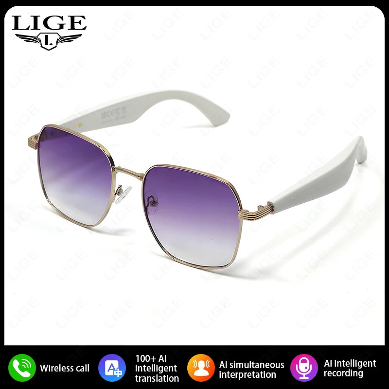 GY200 Smart Glasses 100+ Online-Sprache AI Automatische Dialogübersetzung Bluetooth-Brille mit Lautsprecher Sport UV-Schutz