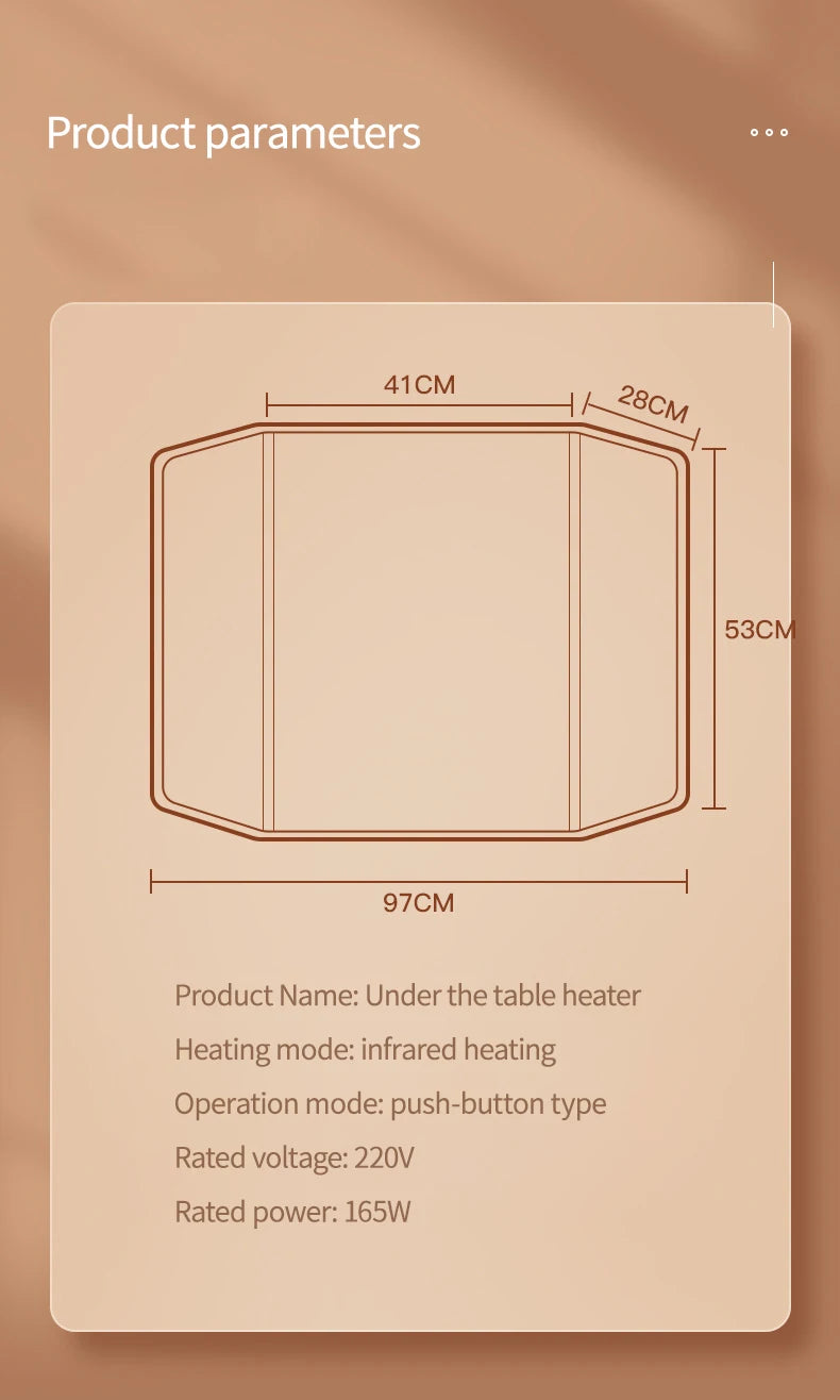 Tragbare Raumheizungen, faltbare Fußwärmer für Büros und Häuser, Tischbeine und Füße, mit Thermostat und Timer