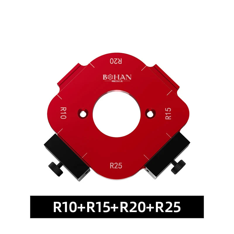 4-in-1-Positionierungsschablone für Bogenwinkel, Fräservorlagen R10-R50, Holzbearbeitungsradius, Jig-Eckenradius, wiederverwendbare Positionierungswerkzeuge